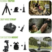 GoPro HERO (Go Pro HERO) Compact Black Waterproof Action Camera with 4K UHD Video, 12MP Photo Mode, Stabilization + DiGiNerds 50-in-1 Accessory Kit + 64GB Card + More