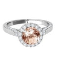 thumbnail image 2 of Aonejewelry 1.35 Ct. Halo Morganite and Diamond Engagement Ring Crafted In 14k Solid White Gold (A+ , I2-I3), 2 of 4