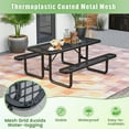 thumbnail image 6 of Barara King Outdoor Dining Table,Picnic Tables,Outdoor Picnic Table and Bench Set for 8 Person with Seats and Mesh Grid-Black, 6 of 6