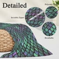 thumbnail image 6 of Coastal Teal Green King Size Pillow Cover, Pillowcase Protectors with Zipper, Breathable Decorative Throw Pillow Case Cover, Modern Ocean Mermaid Scales Pillow Shams for Couch Sofa 20x36Inch, 6 of 8