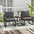 thumbnail image 4 of Costway Ensemble de Mobilier de Patio 3 Pcs avec Coussins Doux Cadre en Aluminium Résistant aux Intempéries Extérieur, 4 of 7