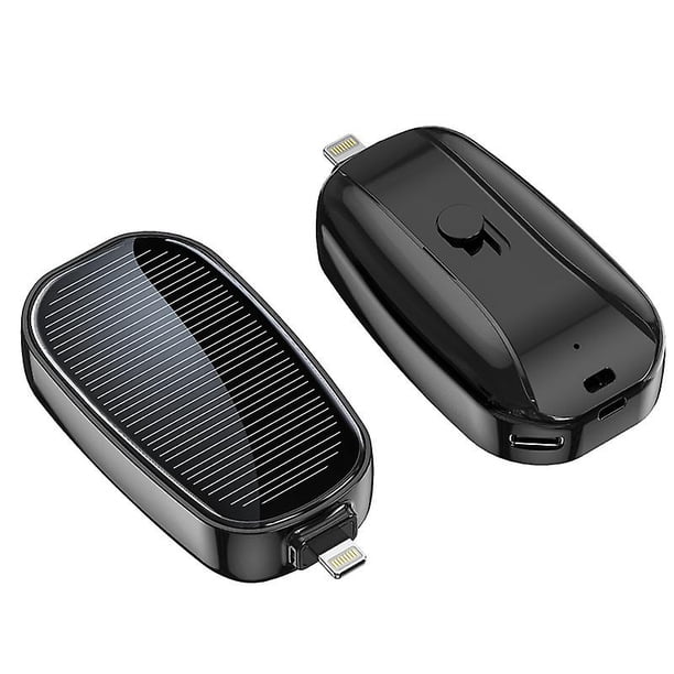 Mini Solcellsladdare Nyckelring Powerbank Kompatibel med Mobiltelefon 1200mA