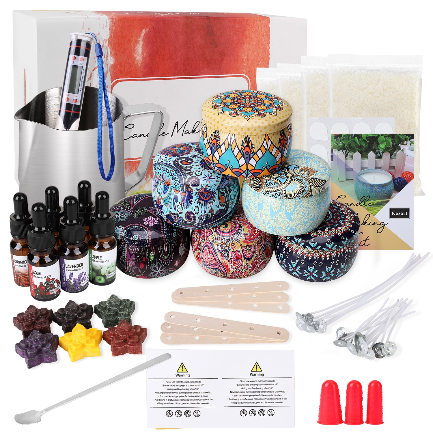 Sale Make 5 Different Types of Candle in 1 Candle Making Kit Perfect for Beginners Christmas Pudding Scent/Purple Dye