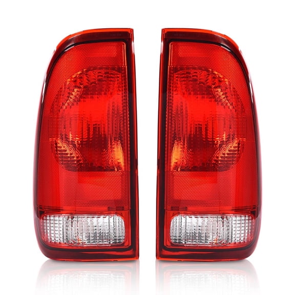 Tail Lights Fit for Ford F150 Stepside 1997-2004/Fit Ford F250 1997-1999/Fit F250 F350 F450 F550 Super Duty 1999-2007,Left & Right Red Lens Rear Lamps Luces Traseras, Faros TraserosAssembly