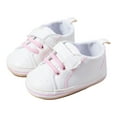 thumbnail image 3 of Quealent Unsex Baby Shoes Boys Girls Sneakers Non-Slip Soft Rubber Sole Toddler Crib First Walker Lightweight Shoes Pink for Size 4, 3 of 9