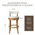 thumbnail image 5 of Open Box Maven Lane Kitchen Swivel Stool, Weathered Oak, Bar Height (4 Pack), 5 of 6