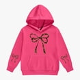 thumbnail image 6 of Leey-World Toddler Girl Hoodies Girl's Bow Cheetah Leopard Hoodies Long Sleeve Pullover Tops Preppy Cute Sweatshirts Hoodies(Hot Pink,3-4 Years), 6 of 8