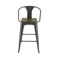 thumbnail image 3 of Coaster Geneva Metal Bar Stool with Wooden Seat in Black, 3 of 7