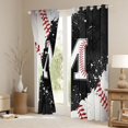 thumbnail image 3 of jejeloiu Letter M Monogrammed Curtains Pack of 2 (42x84 Each),Baseball Sport Game Curtains Blackout,Black Splashing Ink Bedroom Curtains For Girls,Microfiber Room Decorative, 3 of 6