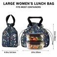 thumbnail image 5 of Pioneer Flower Floral Print Pattern Drawstring Lunch Bag Women - Drawstring Lunch Bag Insulated for Work Office - Stain-Resistant Large Lunchbags for Women with Multi-Pockets, 5 of 6