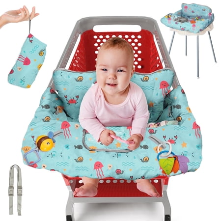 PILLANI Shopping Cart Cover for Baby High Chair Cover for Restaurant Seat - Grocery Cart Cover for Baby Girl and Boy Comfortable Cotton Buggy Covers for Babies - Padded Toddler Shopping Cart Cover