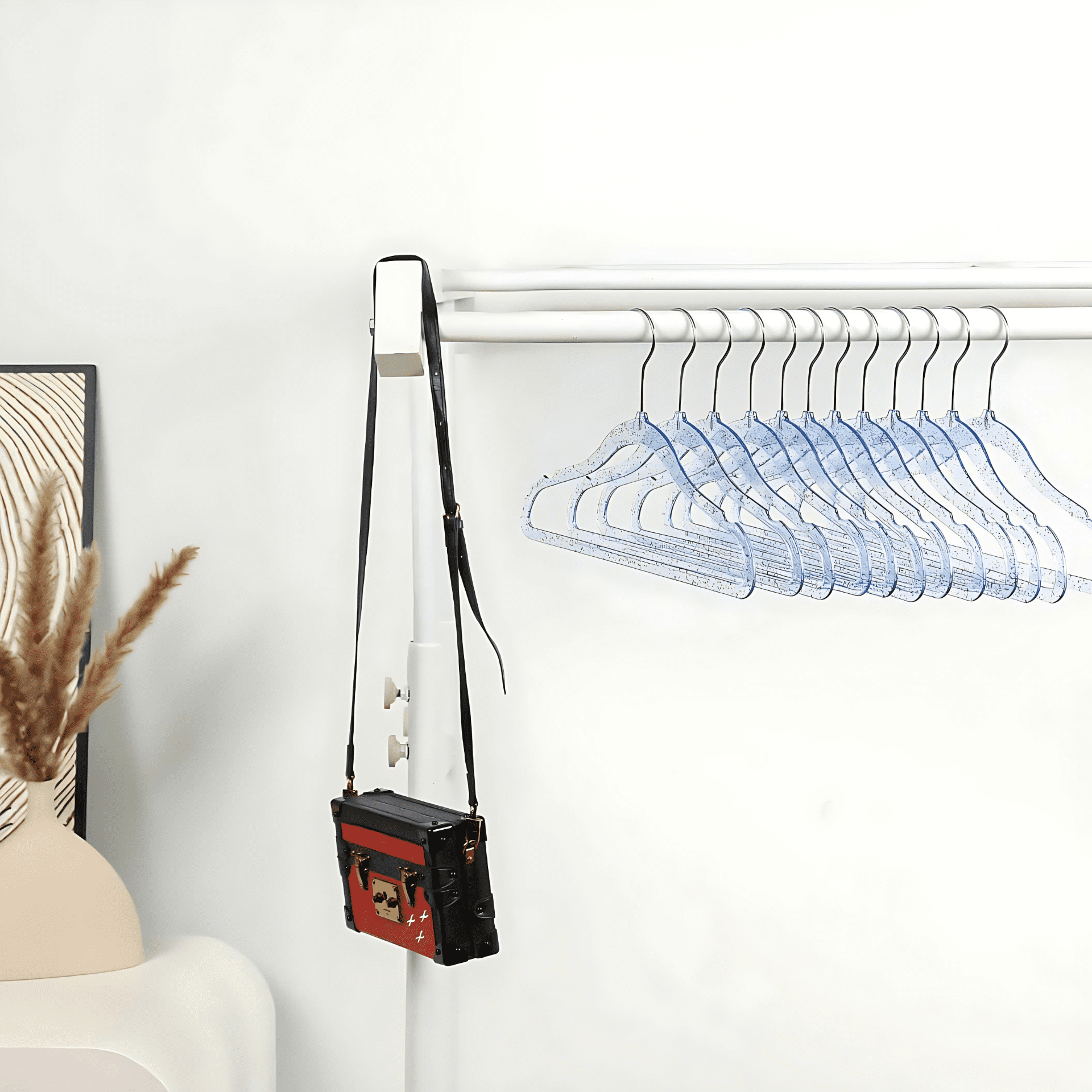 Concepts Baby Hangers, Blue Acrylic Glitter Infant Hangers with Chrome Hook - Space-Saving Clothes Hanger, 80-Pack