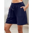 thumbnail image 4 of Women Sweat Shorts Summer Loose Athletic Short Drawstring Waist Lounge Running Shorts with Pockets, 4 of 8