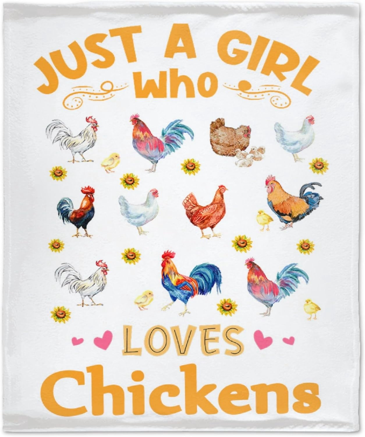 Just A Girl Who Loves Chickens Blanket Gifts Plush Fuzzy Cozy Soft Lightweight Blankets for Couch Air-Conditioning Quilts Decor Blanket for Chirstmas Gifts 80"x60" for Adults