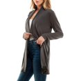 thumbnail image 2 of Mint Plus Pink- Women's Casual Lightweight Open Front Cardigans with Pockets and Soft Basic Drape Long Sleeve Sweater, 2 of 5