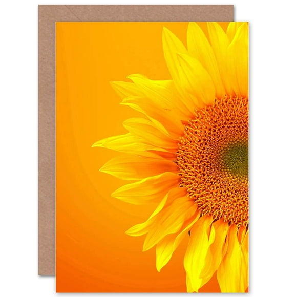 Wee Blue Coo Carte de Vœux PHOTO Vierge Tournesol Floraison ORANGE Jaune