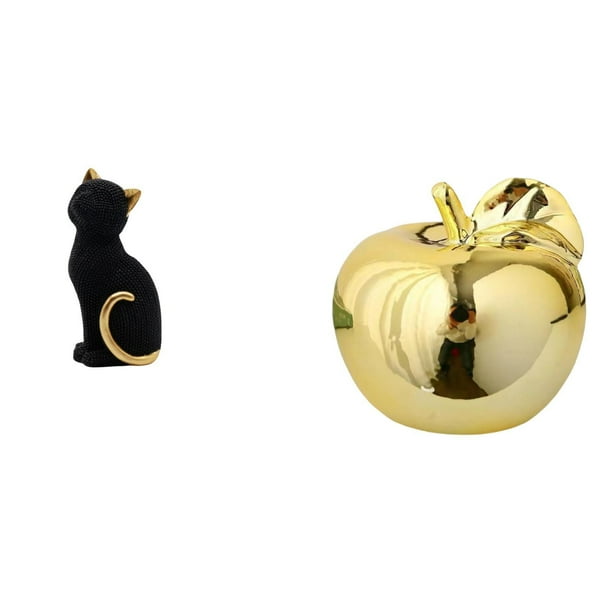 Figura de escritorio,Estatua de gato,linda estantería,escritorio,decoración del hogar,Estatua decorativa,Escultura de frutas para decoración del hogar para escritorio interior.,Figura de