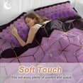 thumbnail image 3 of Abstract Stereo Cube Full Size Comforter Set, Modern Gradient Black Purple Comb Grid Cubes Bedding for All Seasons, 4 Pcs Bed Set, 1Quiltcover (86"x86") ,1Sheet(80"x116"), 2Pillowcases (30"x20"), 3 of 9