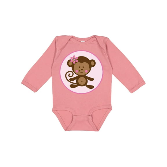 Inktastic Monkey Girl Girls Long Sleeve Baby Bodysuit