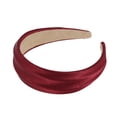 thumbnail image 5 of Unique Bargains 1 Pc Headband Wide Satin Hair Accessories Wine Red, 5 of 5