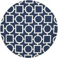 thumbnail image 4 of SAFAVIEH Dhurrie Sheldon Geometric Shapes Wool Area Rug, Navy/Ivory, 4' x 6', 4 of 10