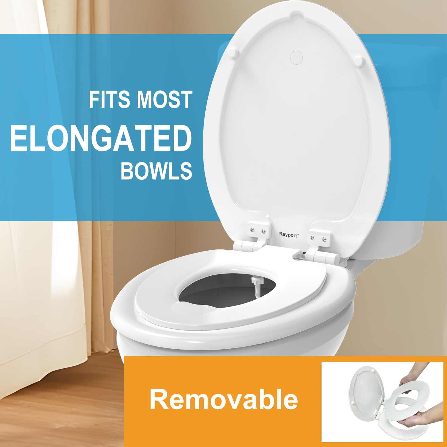 Rayport American Standard Elongated Toilet Seat with Toddler Seat, Slow Close