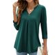 thumbnail image 1 of Blusa informal con pliegues para mujer, Top elegante con cuello en V, Camiseta holgada de manga 2022, ropa de calle 3/4, 1 of 5