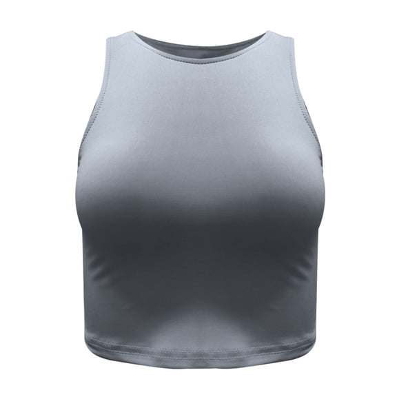 Women Basic Camisoles Casual Tank Tops High Neck Racerback Cropped Cute Girls Halter Neck Crop Vest Summer Basic Tank Shirt