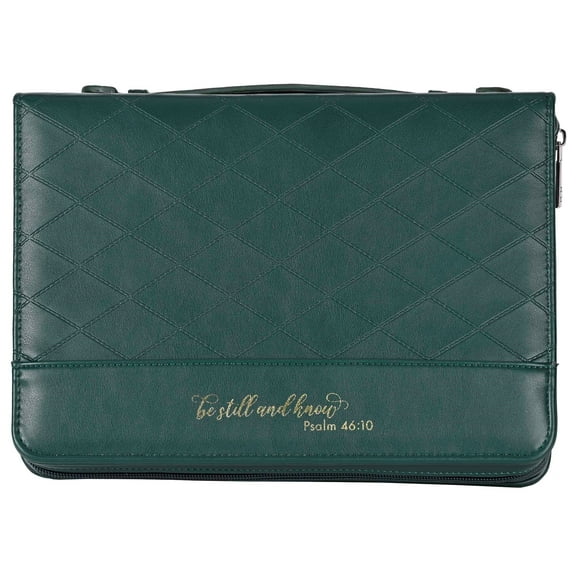 White Dove Designs Bible Cover-Quilt-Be Still and Know-Green-XLarge, 27789XL