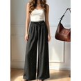 thumbnail image 4 of Women'S Elastic Waist Drawstring Polka Dot Print Casual Wide Leg Long Pants Black XXL, 4 of 8