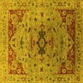 thumbnail image 1 of Ahgly Company Machine Washable Indoor Square Oriental Yellow Industrial Area Rugs, 3' Square, 1 of 4
