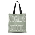 thumbnail image 1 of NUDECOR Canvas Tote Bag Humor No Dogs Allowed Couch Rescue Adopt Reusable Handbag Shoulder Grocery Shopping Bags, 1 of 1