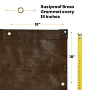WHITEDUCK 8 x 10 Heavy Duty Tarp Cover Waterproof - 16 Mil Brown w/Grommets & Reinforced Edges