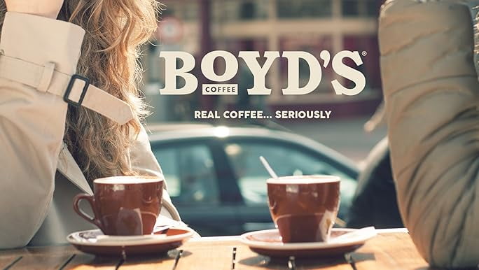 Boyd's Coffee Good Morning Medium Roast Ground Coffee, Smooth & Sweet, 12 oz Bag