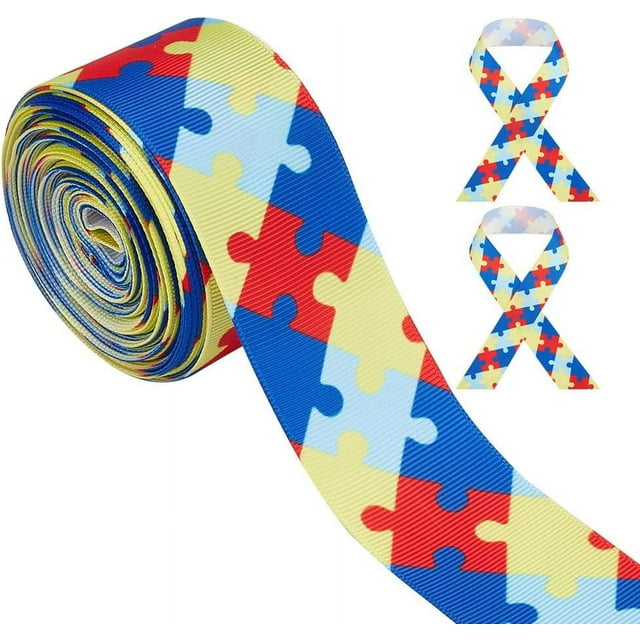 HAOAN 20Yards Blue Sky White Clouds Ribbon 1 Inch Wide Sky Clouds Polyester Ribbon 0.3mm Thick White and Blue Decorative Ribbon