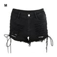 thumbnail image 3 of Sonducket Pantalones cortos de mezclilla negros para mujer Pantalones cortos de mezclilla desgastados y rasgados negros elegantes y de moda de Prendas para la parte inferior del cuerpo METRO, 3 of 6