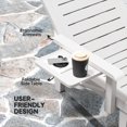 thumbnail image 4 of Ensemble de 2 Chaises Longues d'Extérieur avec Table d'Appoint Pliable, Chaises de Bronzage Inclinables à 5 Positions Réglables, Conception Imperméable en Polypropylène Semblable au Bois pour Patio, Jardin Ou Piscine, Blanc, 4 of 7