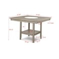 thumbnail image 4 of Modern Farmhouse Dining Table with Rotating Faux Marble Top, Beige Gray Finish, Counter Height, 4 of 6