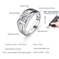 thumbnail image 3 of Men’s 1.0 Ct Moissanite Engagement Ring Silver 18K Gold Plated D Color VVS1 Clarity Round Wedding Rings Anniversary Birthday Promise Ring with Adjustable Open, 3 of 6