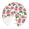 thumbnail image 3 of Balery Rose Flowers Printed Christmas Tree Skirt , Merry Christmas Party Christmas Tree Decoration,Adjustable Tree Skirt-36", 3 of 8