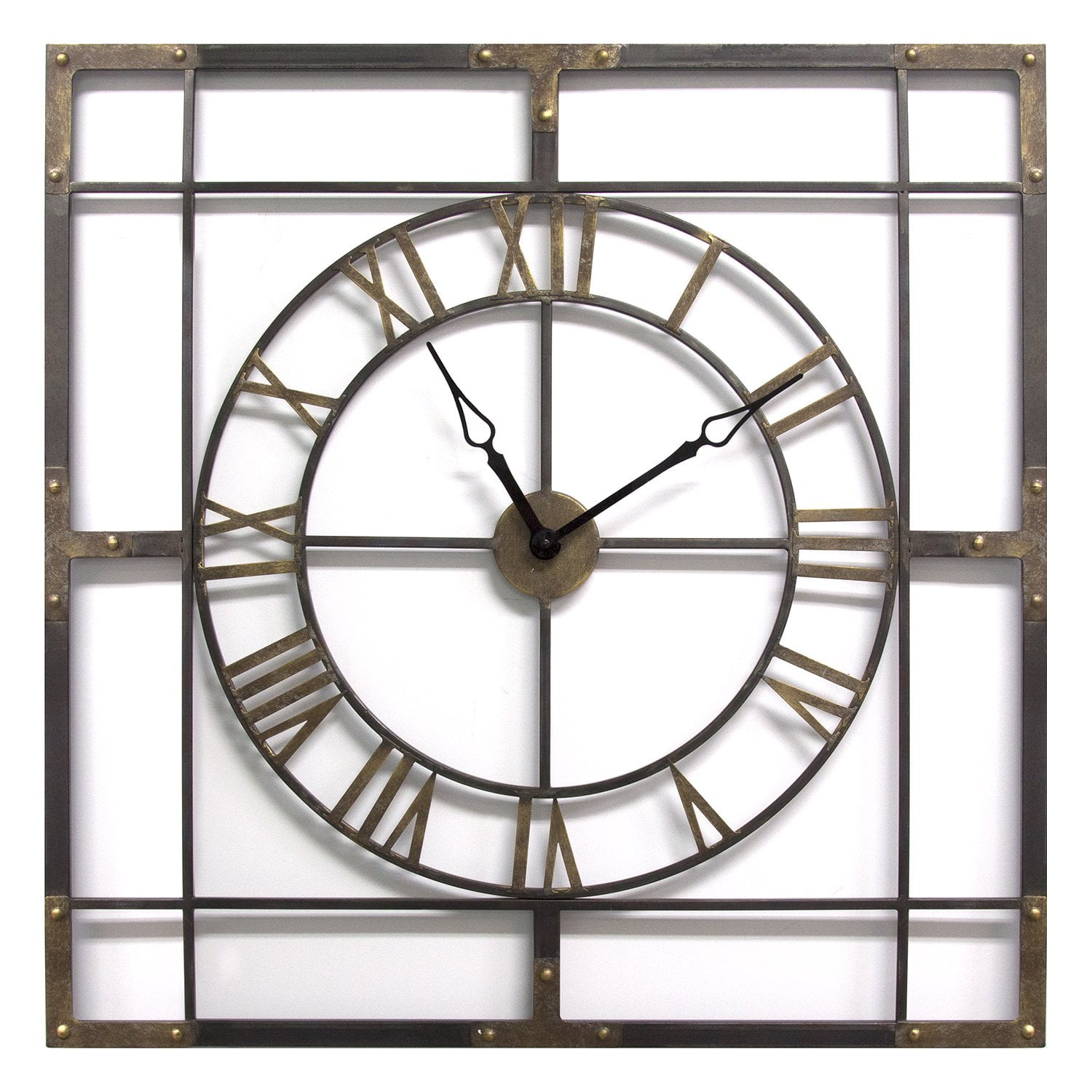 Stratton Home Decor Large Industrial Wall Clock