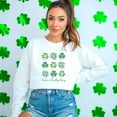 thumbnail image 2 of St. Patrick's Day Sweatshirt, Lucky Day Clover Design, Green Shamrocks Unisex Pullover, Casual Irish Celebration Apparel, Soft Cotton Blend, 2 of 7