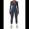 thumbnail image 2 of Mono de Entrenamiento de Larga para Mujer, con Cremallera, Pantalón y Mono Ajustado. Azul Oscuro M, 2 of 10
