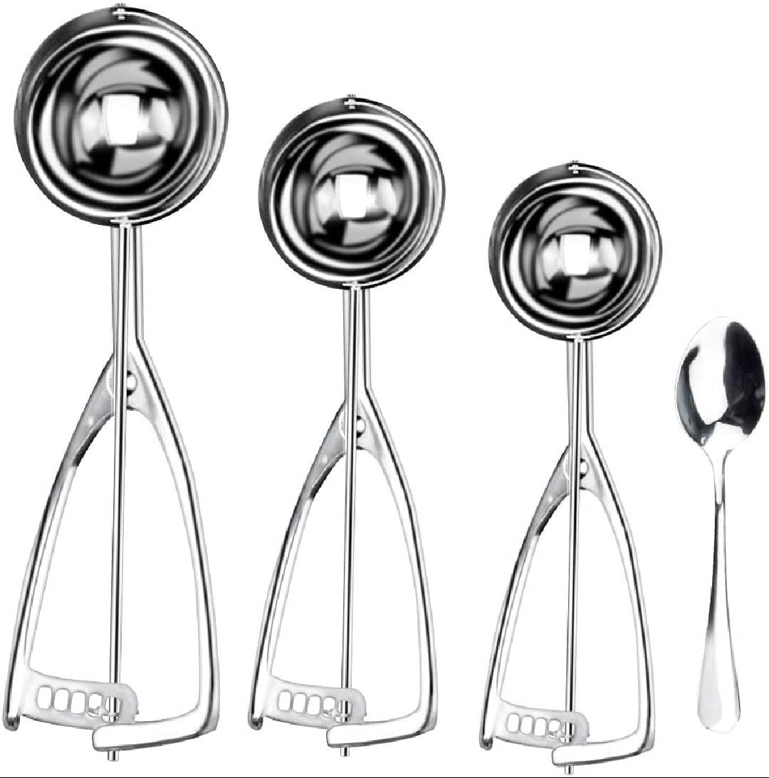 Cookie Scoop for Baking Set of 3, Ice Cream Scoop Set, Cookies Dough