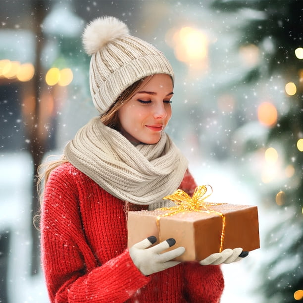 Winter Warm Hat Scarf Glove Set for Women,Fleece Lined  display picture 3
