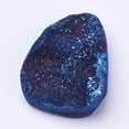 thumbnail image 3 of Electroplate Natural Druzy Agate Beads No Hole/Undrilled Medium Blue 26~52x25~40x5~17mm, 3 of 3