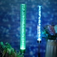 thumbnail image 5 of Juego de 2 luces solares acrílicas con burbujas, luces de tubo RGB que cambian de color, luces para césped de jardín para decoración navideña y camino de patio., 5 of 5