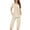 Beige#1, variant on Women's Pajama Set Green Sleepwear Soft Pjs Lounge Sets Short Sleeve with Pockets S-3XL