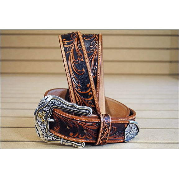 Tony Lama Men's Western Ride Leather Belt Tan 40