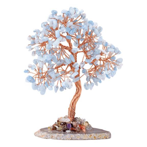 Handmade Crystal Money Tree Figurine for Fengshui Enthusiasts and Living Space Decoration Optional Color
